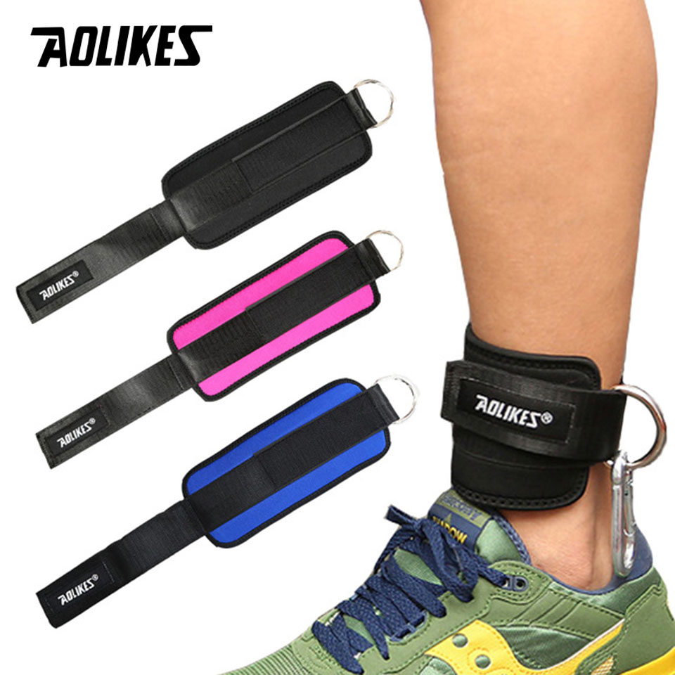 Adjustable D-Ring Ankle Straps for Cable Machines
