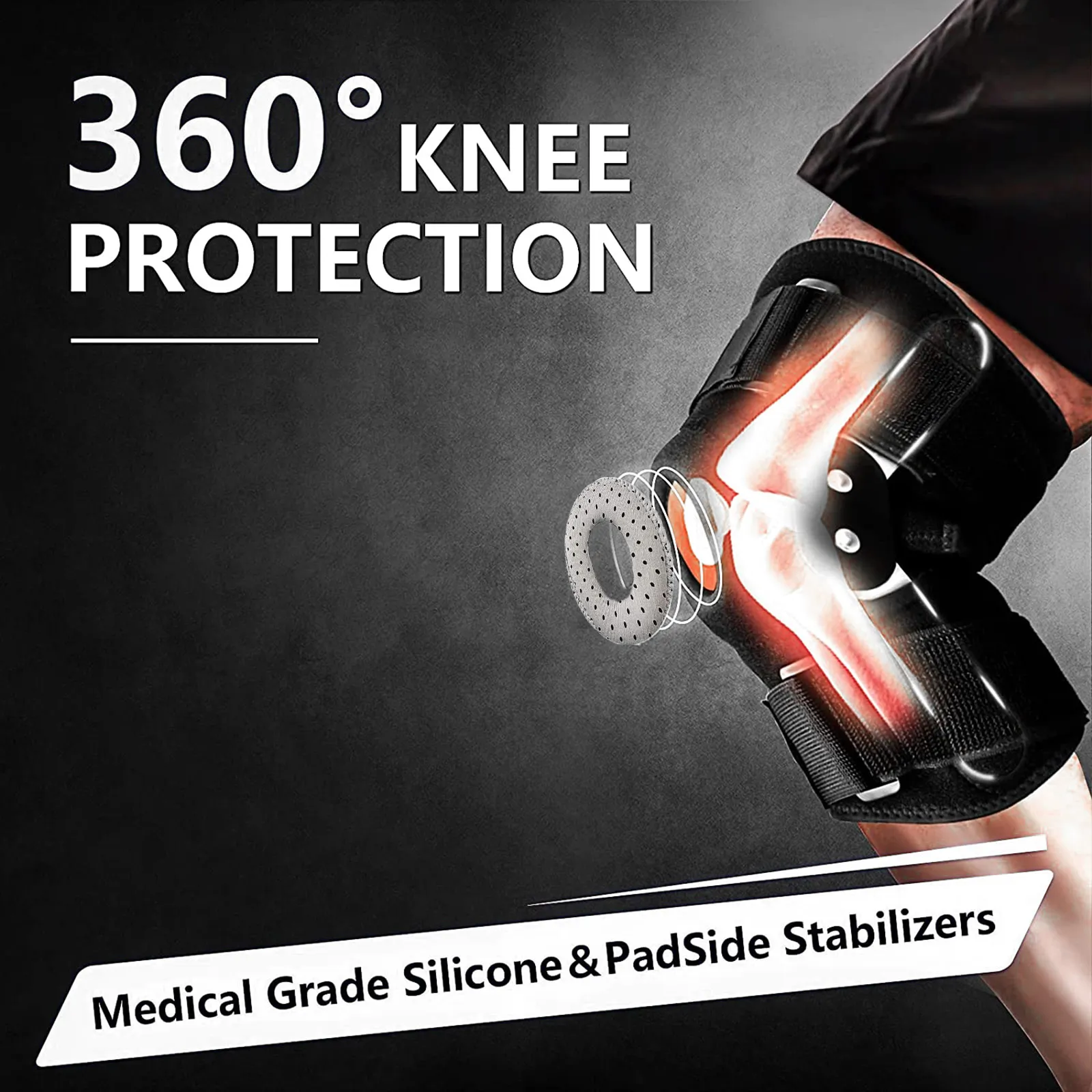 Premium Quality Knee guards with insulated Aluminum Alloy hinged knee brace Support - Image 2